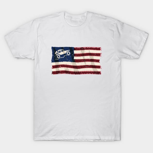 American Off Road 4x4 Overland Flag T-Shirt by hobrath